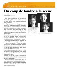 Du coup de foudre à la scène