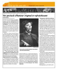 Un spectacle d'humour original et rafraichissant